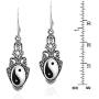 Vintage Style Balance of Life Yin Yang Symbol .925 Sterling Silver Dangle Earrings
