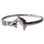 Yves Renaud Hypoallergenic Polished Silver Dolphin Charm Bangle Bracelet for Women, Girls
