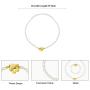 YorzAhar Mini Pearl Necklace with Gold Flower Clasp Pearl Choker Necklace for Women Teenagers Gifts