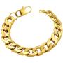 ChainsHouse Men Women Cuban Link Bracelet Stainless Steel/18K Gold Plated Classic 3mm-14mm Wide Miami Curb Chain Wrist Bracelets, 21CM(8.3''), Send Gift Box
