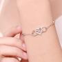 OOSSTT Bracelet for Women,925 Sterling SilverI Infinity Heart Charm Bracelet,Gift for Women Mother