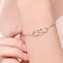 OOSSTT Bracelet for Women,925 Sterling SilverI Infinity Heart Charm Bracelet,Gift for Women Mother
