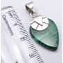 SilverStarJewel 925 Solid Sterling Silver Malachite Necklace Pendant 1.2'' New Gift