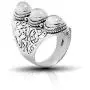 Koral Jewelry Moonstone 3 Stones Lace Ring 925 Sterling Silver Vintage Tribal Gipsy Boho Look US Size 6 7 8 9 10