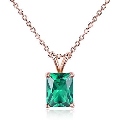 TOUPOP Birthday Gifts for Women s925 Sterling Silver Rose Gold Plated Choker Necklace with Square Cut Birthstone Gifts for Women Girls Birthday Mom