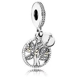 Romántico Amor Tree of Life Family Dangle Beads Silver Fit Pandora Charm Bracelet&Necklace