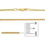 The Bling Factory 1.5mm Diamond-Cut 14k Yellow Gold Plated Round Snake Chain Necklace