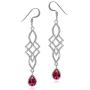 Silvershake Genuine or Synthetic Birthstone 925 Sterling Silver Celtic Knot Weave Dangle Hook Earrings