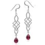 Silvershake Genuine or Synthetic Birthstone 925 Sterling Silver Celtic Knot Weave Dangle Hook Earrings Silvershake Genuine or Synthetic Birthstone 925 Sterling Silver Celtic Knot Weave Dangle Hook Earrings