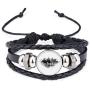 DIYthinker Los Angeles America Ink City Painting Bracelet Braided Leather Rope Bead Wristband