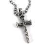 FORGIVEN JEWELRY Nail Cross Necklace Antique Silver Finish on Ball Chain