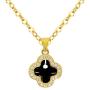 Haiyin Jewelry Lucky Four Leaf Clover Pendant 24K Gold Plated Brass Necklace for Womens Girls Keepsake 18''