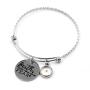Charms Faith Over Fear Cross Bangles Mustard Seed Pendant Inspirational Stainless Expandable Wire Bracelets ZY023