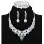 Udalyn Crystal Bridal Jewelry Sets for Women Necklace Earrings Bracelet Set for Wedding Rhinestone Bridesmaid Gifts fit with Wedding Dress