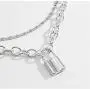 Lock Pendant Necklace Statement Long Chain Punk Multilayer Choker Necklace for Women Girls Lock Pendant Necklace Statement Long Chain Punk Multilayer Choker Necklace for Women Girls
