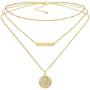 Fiusem Gold Layered Necklaces for Women, Dainty 14K Gold Plated Choker Necklaces and Chain Necklaces for Women