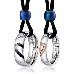 Aienid Couple Necklace Pendant,King Queen Tungsten Steel Pendant Necklace for Wedding