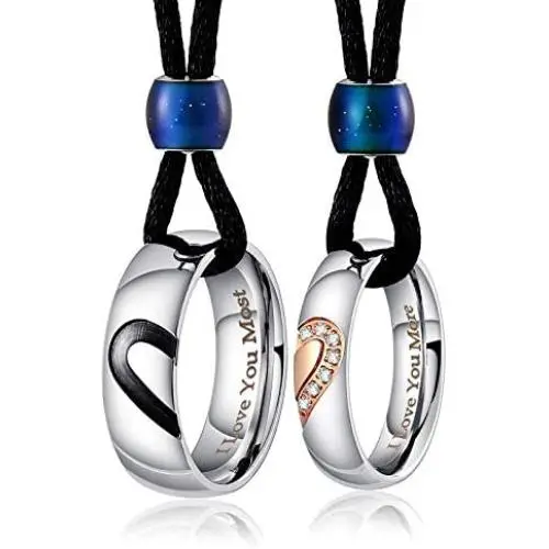 Aienid Couple Necklace Pendant,King Queen Tungsten Steel Pendant Necklace for Wedding