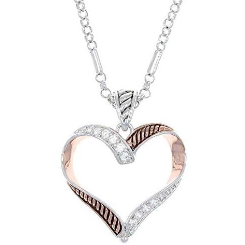 Montana Silversmiths Facets of Love Rose Gold Heart Necklace