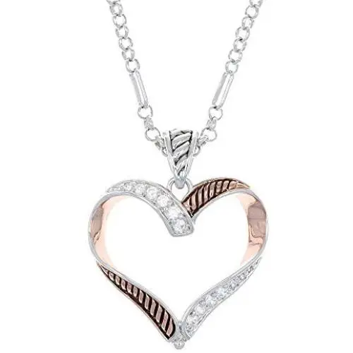 Montana Silversmiths Facets of Love Rose Gold Heart Necklace Montana Silversmiths Facets of Love Rose Gold Heart Necklace