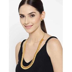 SANARA Indian Traditional Wedding Ethnic Golden Lakshmi Temple Necklace Earring Set Women South Indian Jewelry