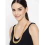 SANARA Indian Traditional Wedding Ethnic Golden Lakshmi Temple Necklace Earring Set Women South Indian Jewelry
