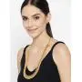 SANARA Indian Traditional Wedding Ethnic Golden Lakshmi Temple Necklace Earring Set Women South Indian Jewelry