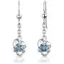 Swiss Blue Topaz Pendant Earrings Necklace Set Sterling Silver 2.50 Carats Swiss Blue Topaz Pendant Earrings Necklace Set Sterling Silver 2.50 Carats