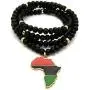 CBC Crown Slanted Pan African Colored Africa Map Continent Pendant on Wooden Bead Necklace CBC Crown Slanted Pan African Colored Africa Map Continent Pendant on Wooden Bead Necklace