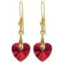 Gold Plated Heart Jewelry Set I Love You Necklace 24k Gold Inscribed in 120 Languages in Miniature Text on Sparkling Brilliant Cut Heart-Shaped Cubic Zirconia Gemstone and Crystal Earrings