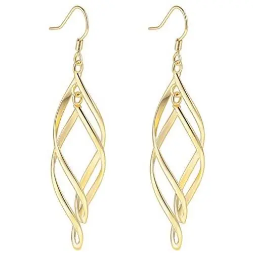 TIVANI Womens Pretty 18K Gold Plated Double/Triple/Tassel Linear Loops Design Twist Wave Hook Dangle Earrings for Women Girls TIVANI Womens Pretty 18K Gold Plated Double/Triple/Tassel Linear Loops Design Twist Wave Hook Dangle Earrings for Women Girls