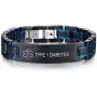 VNOX Two-Tone Black Blue Free Custom Engraving Emergency Medical Alert ID Bracelets for Men Husband Father,8.2''/8.6'' VNOX Two-Tone Black Blue Free Custom Engraving Emergency Medical Alert ID Bracelets for Men Husband Father,8.2''/8.6''