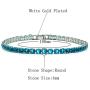 gemstoneworld 7.5inches Tennis Bracelet for Women, 4mm Round Cut Cubic Zirconia CZ White Gold Plated Chain Jewelry for Birthday Party Wedding Engagement Xmas Gift