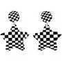 DesignedDazzle Black and White Checkerboard Checkered Flag Racing Earrings DesignedDazzle Black and White Checkerboard Checkered Flag Racing Earrings