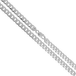 Orostar Sterling Silver 925 Unisex Italian 5mm Curb Chain, Sizes 7-30 Inches