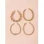 Mulgro 14K Gold Plated Link Bracelet Sets 8Pcs Gold Cuban Chain Bracelets Set Dainty Link Chain Bracelet Jewelry Gift for Women Girls