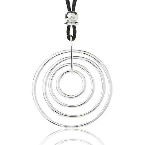 Necklaces for Women Long Statement Silver Pendant Necklace with Leather Rope Necklaces for Women Long Statement Silver Pendant Necklace with Leather Rope