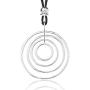 Necklaces for Women Long Statement Silver Pendant Necklace with Leather Rope