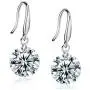 14K Platinum-Plated Cubic Zirconia Earrings are Fashionable, Delicate and Shiny, Suitable for Mothers, Women, Girls and Wives.