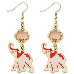 WSNANG Delta Sigma Theta Inspired Greek Greece Sorority Gift Red Elephant Earrings Finer 1913 Greek Sorority Earrings Sisterhood Gift