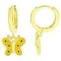 AFFY Jewelry Yellow Enamel Butterfly Drop Earrings In 925 Sterling Silver AFFY Jewelry Yellow Enamel Butterfly Drop Earrings In 925 Sterling Silver