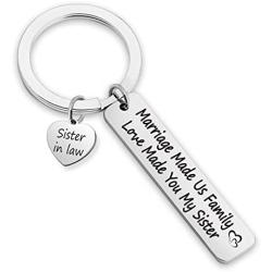 G-Ahora Sister in Law Gift Marriage Made Us Family Love Made You My Sister Bracelet Keychain Gifts for Sister in Law