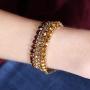 RIAH FASHION Sparkly Rhinestone Cubic Statement Bracelet - Crystal Stretch Memory Wire, Adjustable Wrist Band Cuff, Bridal Wedding Hinge Bangle, Star, Heart, Flower