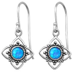 AUBE JEWELRY Hypoallergenic 925 Sterling Silver Celtic Open Knot Opal Earrings, Dangle Earrings for Women