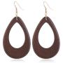 2-4 Pairs Handmade Natural Wooden Teardrop Earrings Geometric Lightweight Tree of Life Water Drop Earrings Set for Women Wood Ear Jewelry