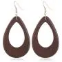 2-4 Pairs Handmade Natural Wooden Teardrop Earrings Geometric Lightweight Tree of Life Water Drop Earrings Set for Women Wood Ear Jewelry