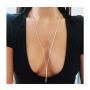 Aluinn Bar Y-Necklace Fashion Long Pendant Necklace Silver Necklace Chain Jewelry Accessories for Women and Teen Girls