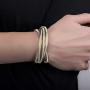 Steve Madden Glitter Design Interlocking Bangle Bracelet For Women