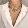 yfstyle Cuban Link Chain Shining Rhinestone Butterfly Necklaces for Women Girls Crystal Butterfly Choker Necklace Hip Hop Accessories Jewelry Gifts