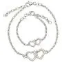 Sterling Silver Mom and Me Double Heart Bracelet Sold as a Set or individually